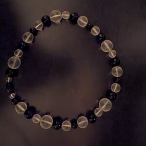 Elegant Black and White Beaded Bracelet